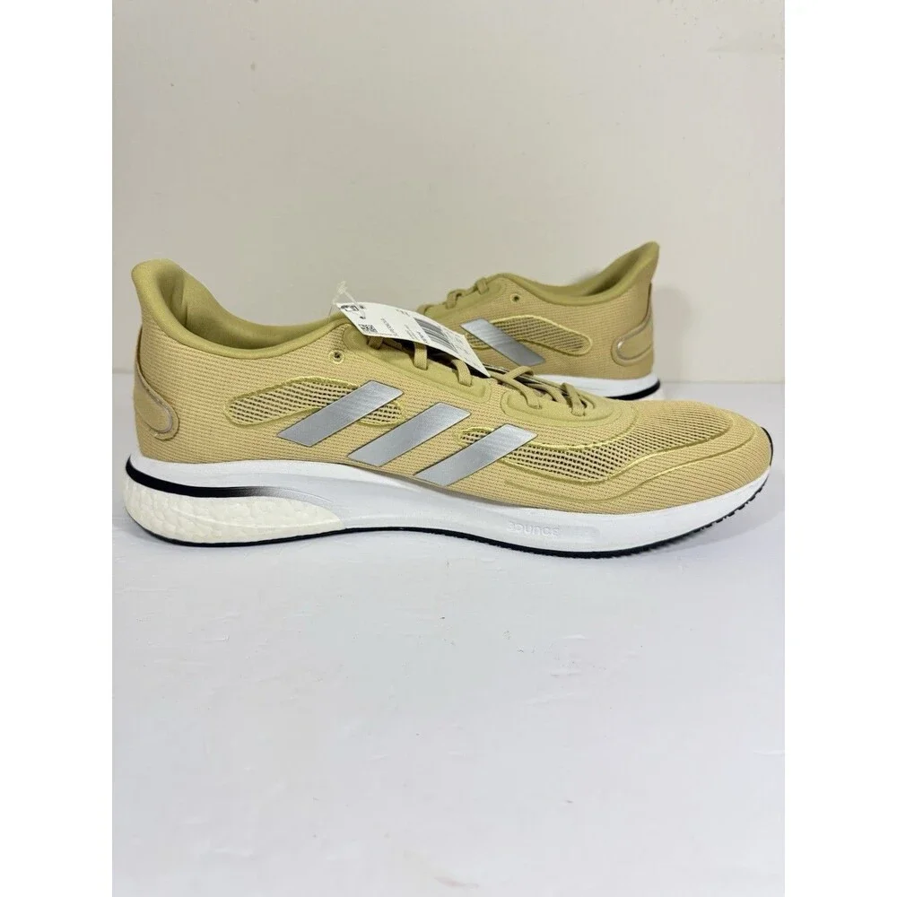 Size 16-Men’s adidas Supernova Running Shoes Gold White Running Shoes FX7414 NEW